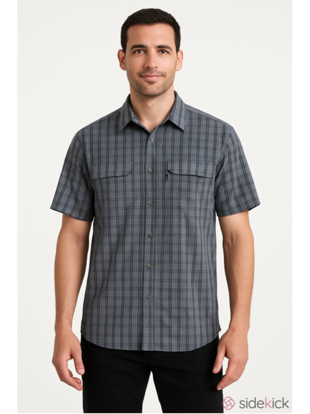 Men's Columbia Omni Casual Button Down Shirt XL Grey Blue Plaid